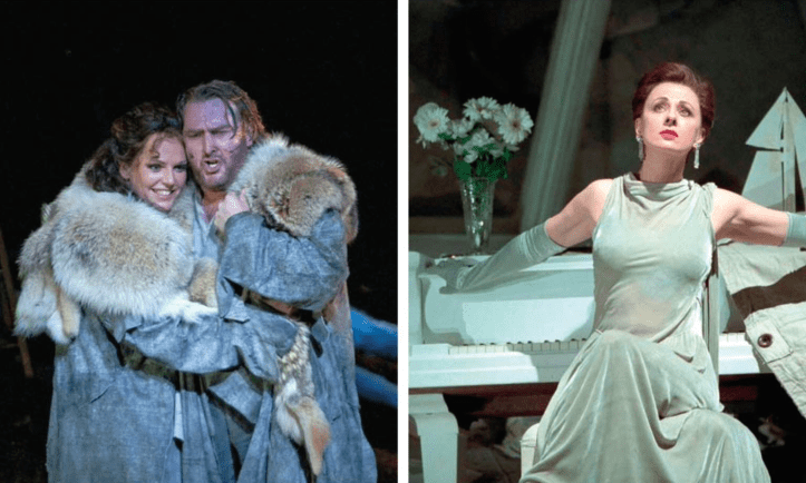 Scenografie pentru Warner și Pountney: costume pentru Eva-Maria Westbroek și Simon O’Neill, în rolurile lui Sieglinde și Siegmund din Die Walküre, la Covent Garden; costume pentru Rebecca Caine, în rolul principal din Julietta, la Opera North