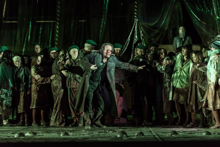 OEDIPE by Georges Enesco; Royal Opera House; Covent Garden; London, UK; 20 May 2016; Johan Reuter as Oedipe; Leo Hussain - Conductor; Àlex Ollé - Director; Valentina Carrasco - Associate Director; Alfons Flores - Set designer; Lluc Castells - Costume designer; Peter van Praet - Lighting designer; Photo: © ROH Photographer: CLIVE BARDA