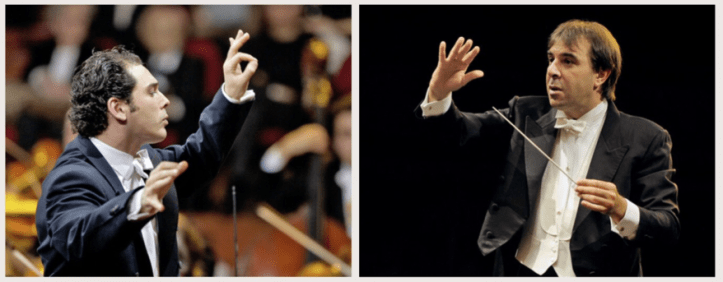 Director muzical în Franța La nivel regional: între 200.000 și 300.00 euro pe an (la stânga, Tugan Sokhiev) La Paris: între 500.000 și 1 milion de euro pe an (în dreapta, Daniele Gatti) 