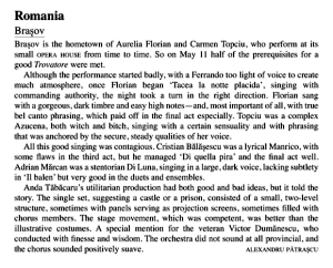 Cronica la Il trovatore - Opera Brașov